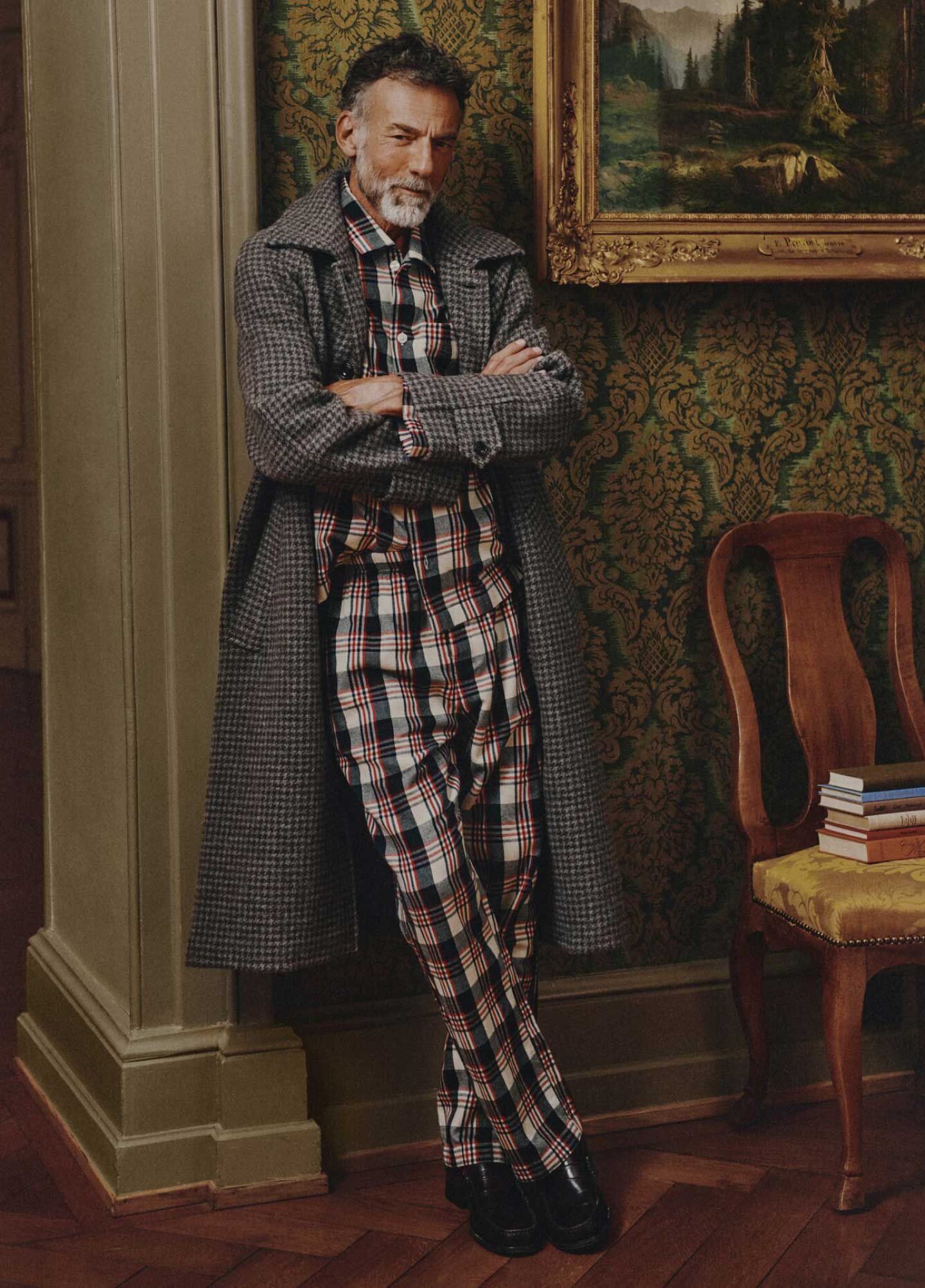 Ternet pyjamassæt af flannel i gaveæske