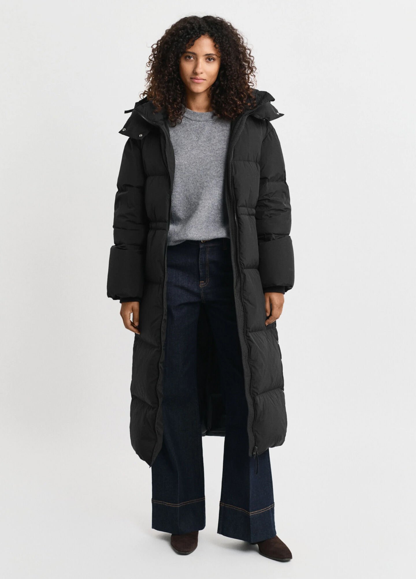 Dunfrakke i fuld længde