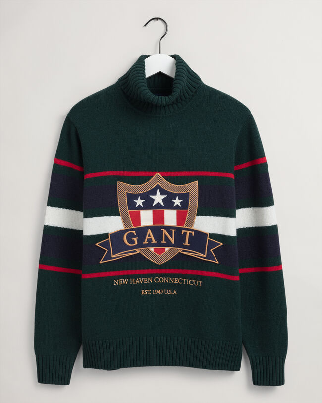 Banner Shield sweater med rullekrave