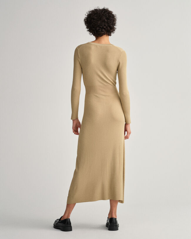 Ribstrikket cardigan-kjole