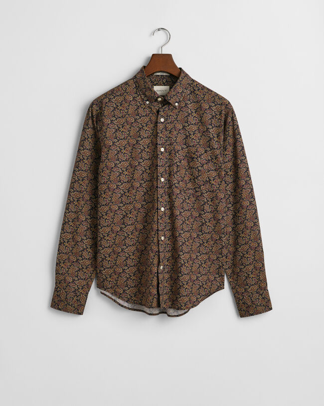 Regular fit trykt paisley skjorte