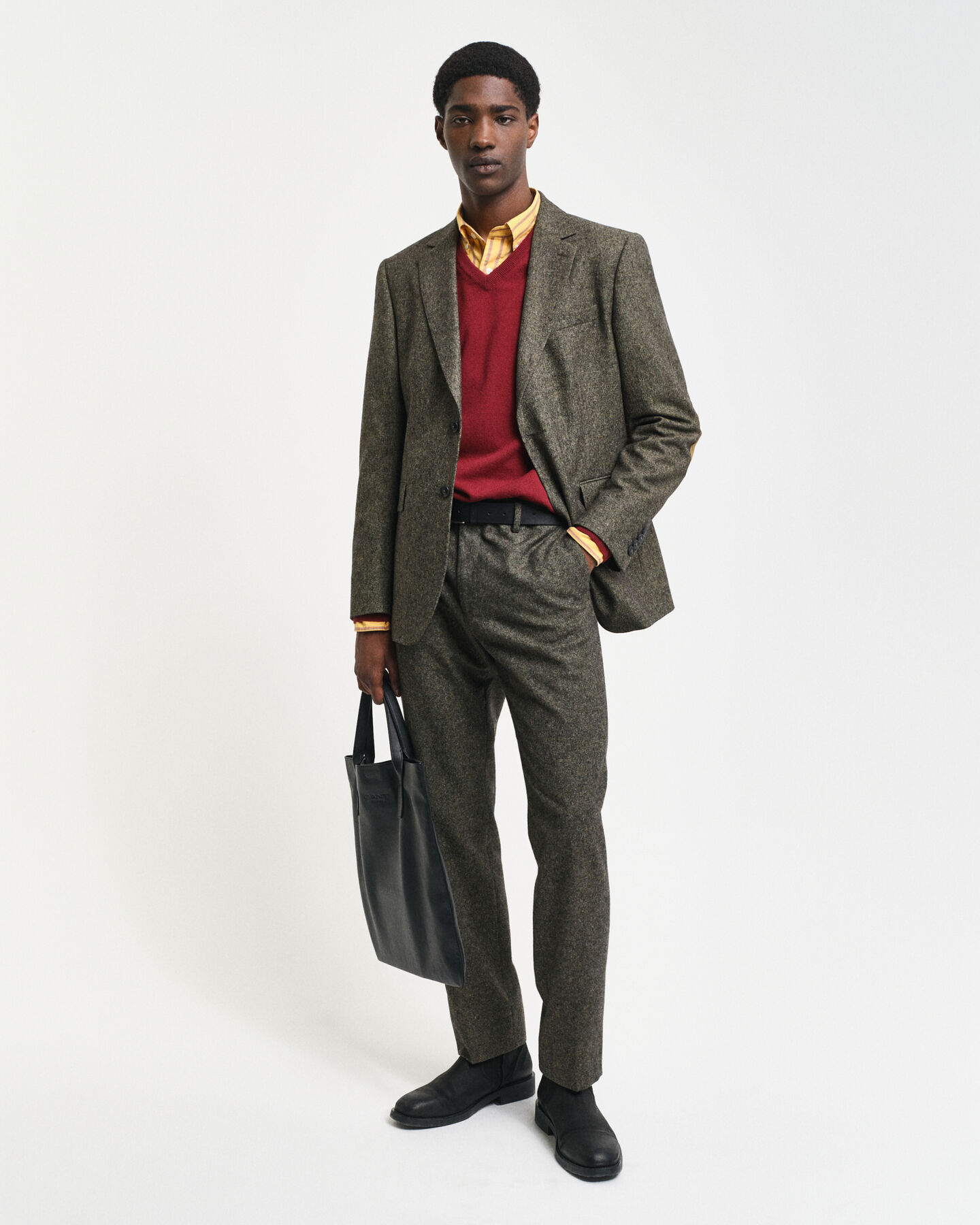 Sweater med V-hals af ekstra fin lammeuld