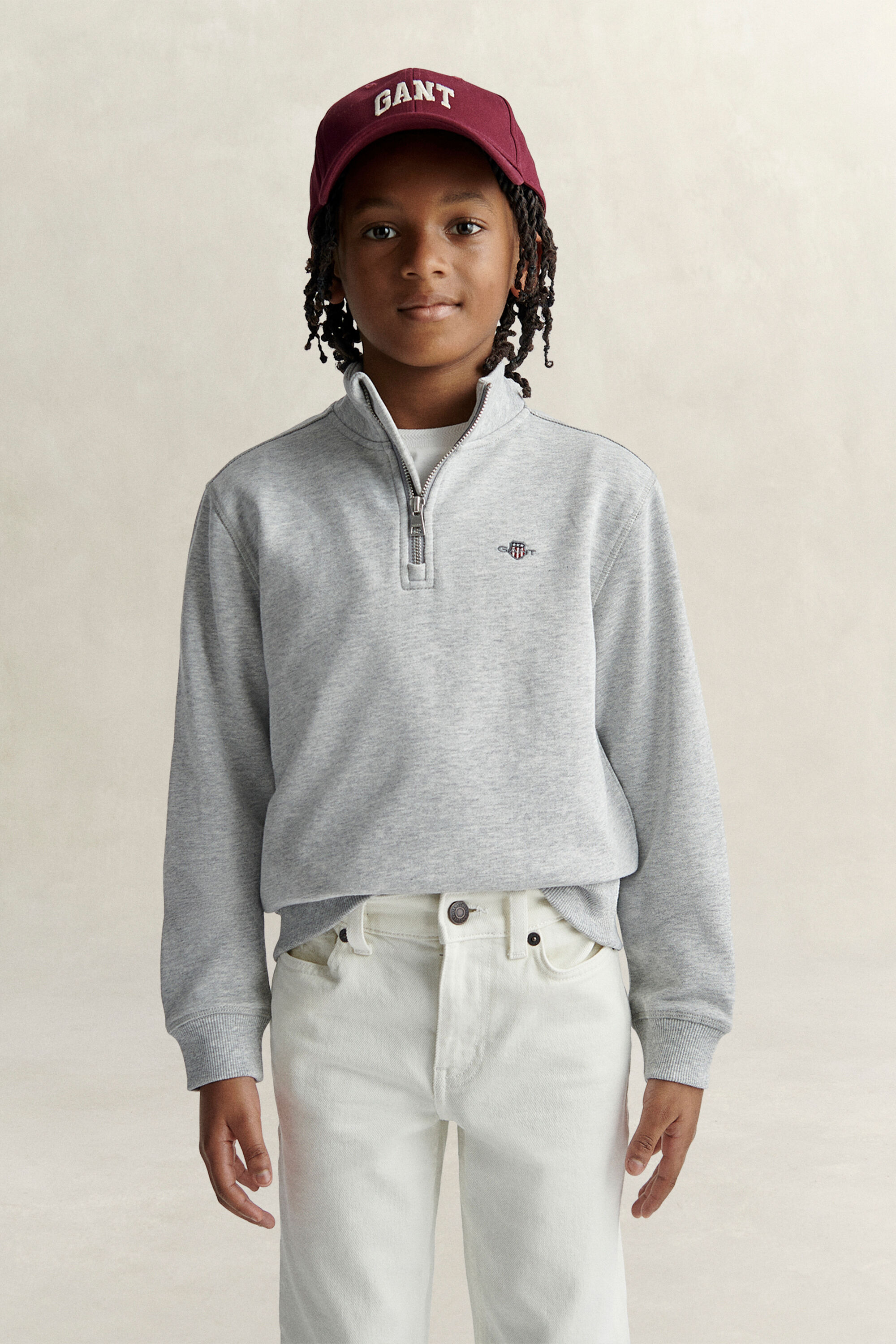 Teen Boys Shield sweatshirt med halv lynlås