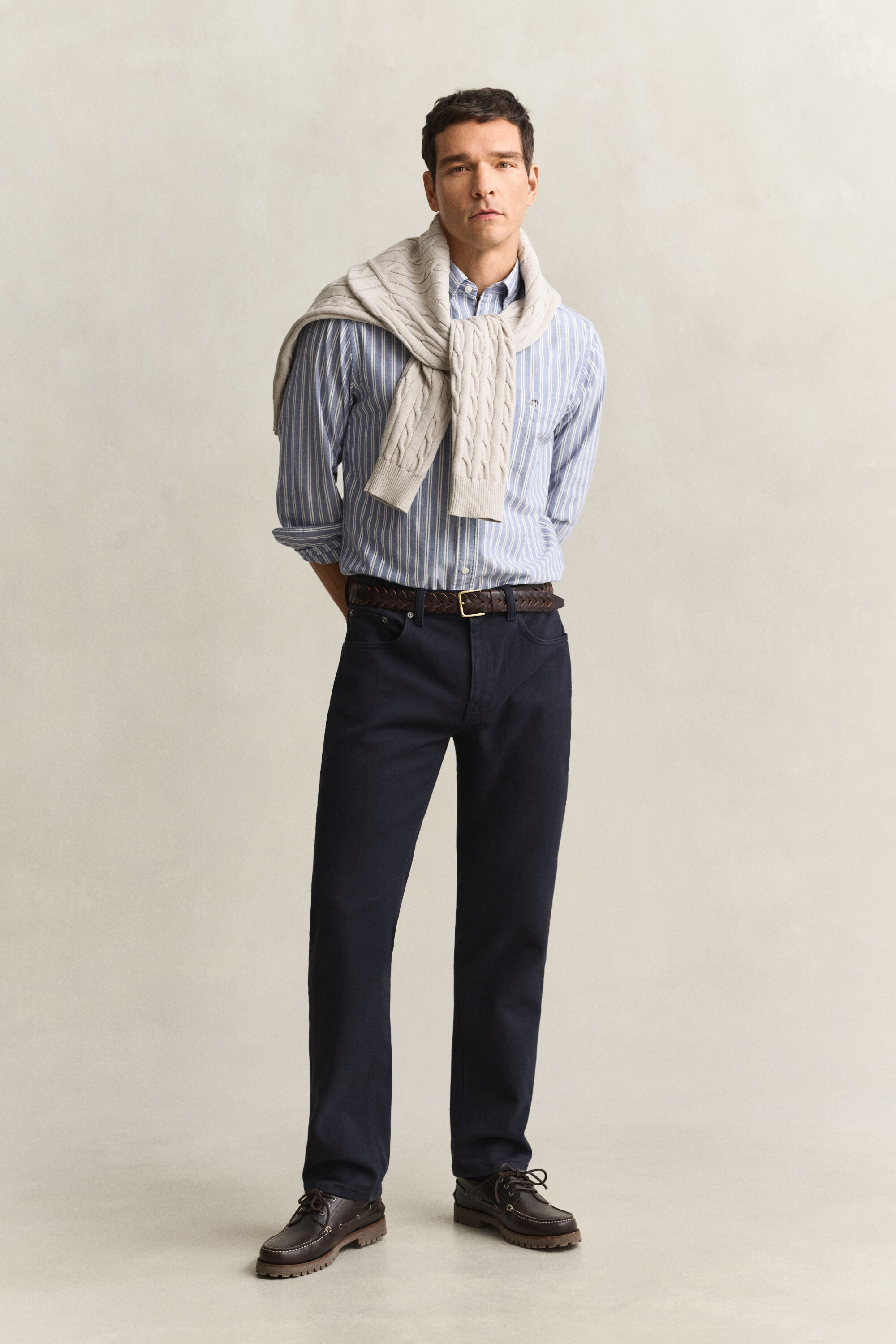 Regular fit jeans i twill