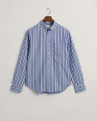 Regular fit poplin skjorte med striber