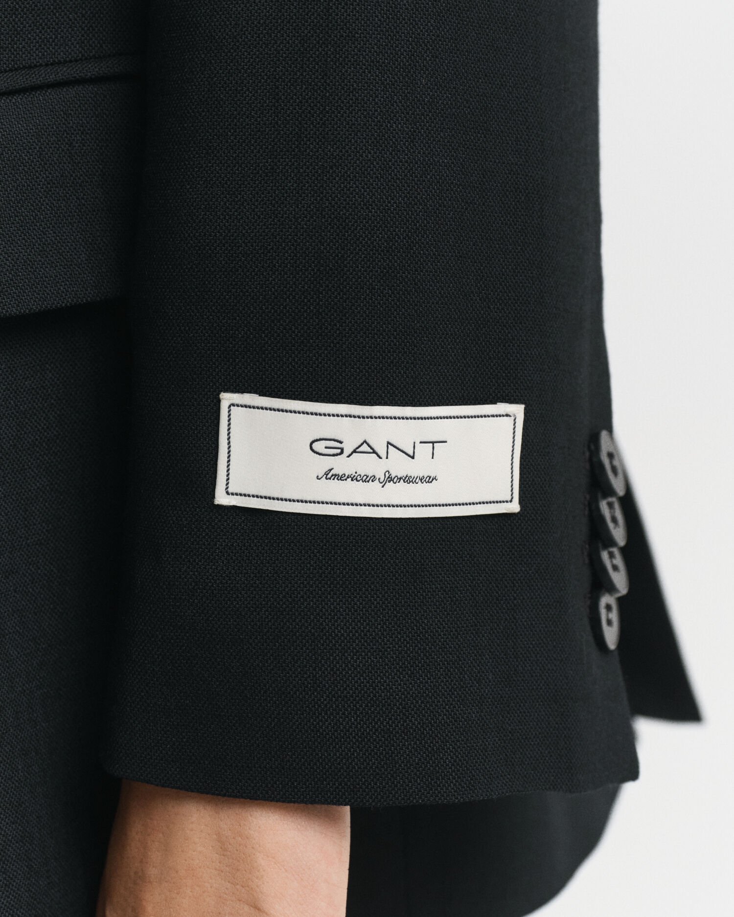 Relaxed fit dobbeltradet hopsack blazer i uldblanding