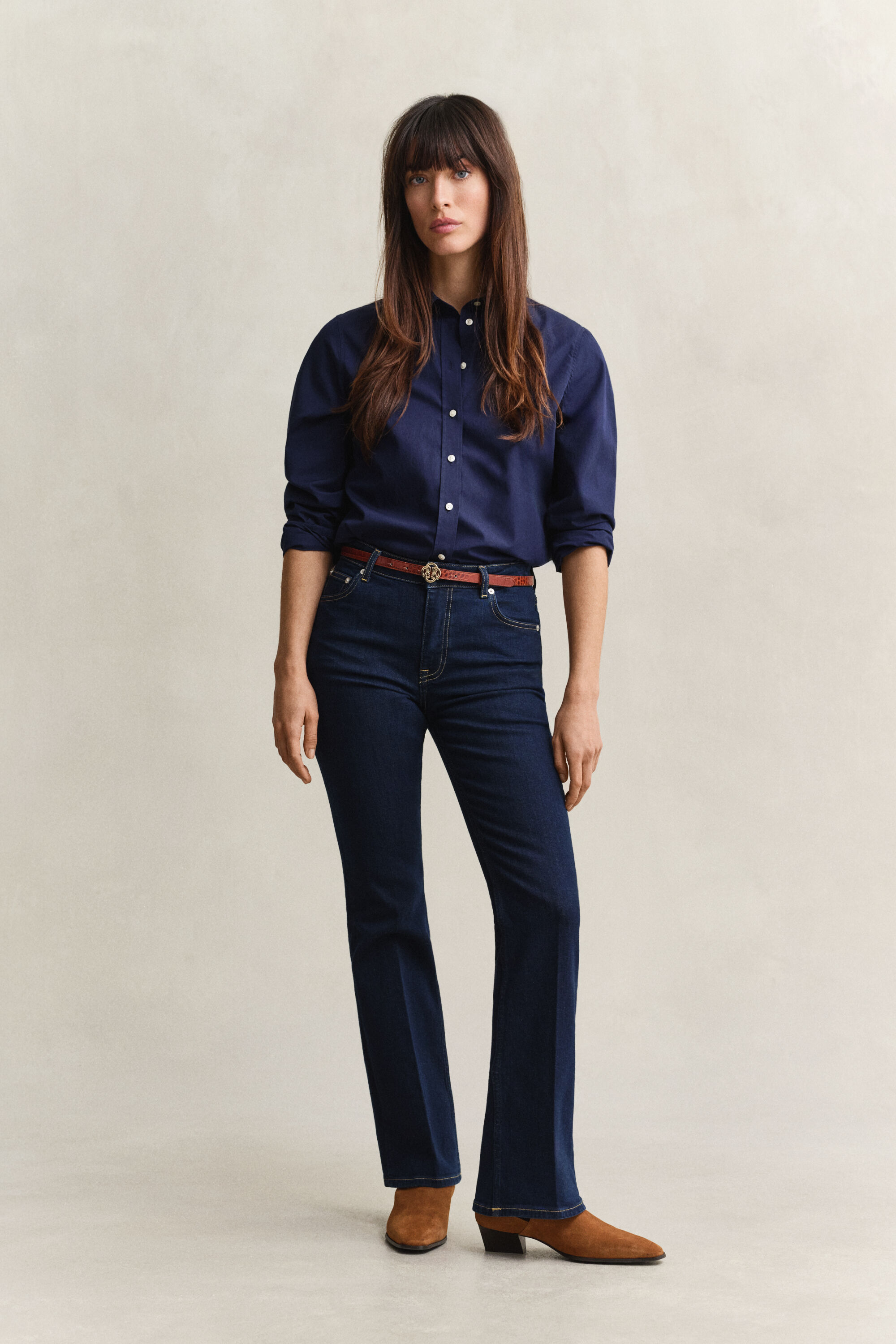 Slanke jeans med stræk og svaj