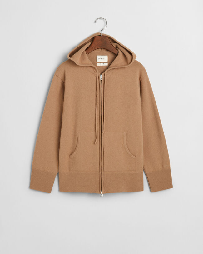 H&aelig;ttetr&oslash;je af ekstra fin lammeuld med lynl&aring;s