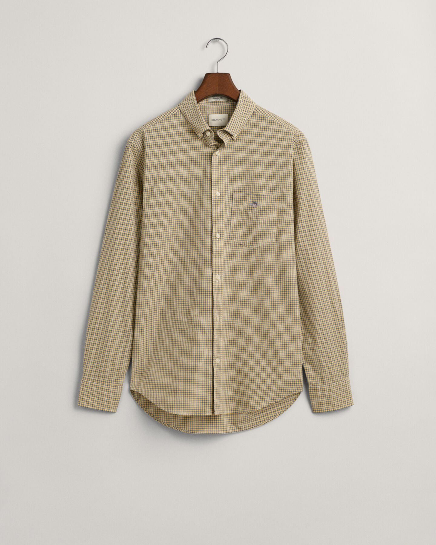 Regular fit poplin-skjorte med mikrotern