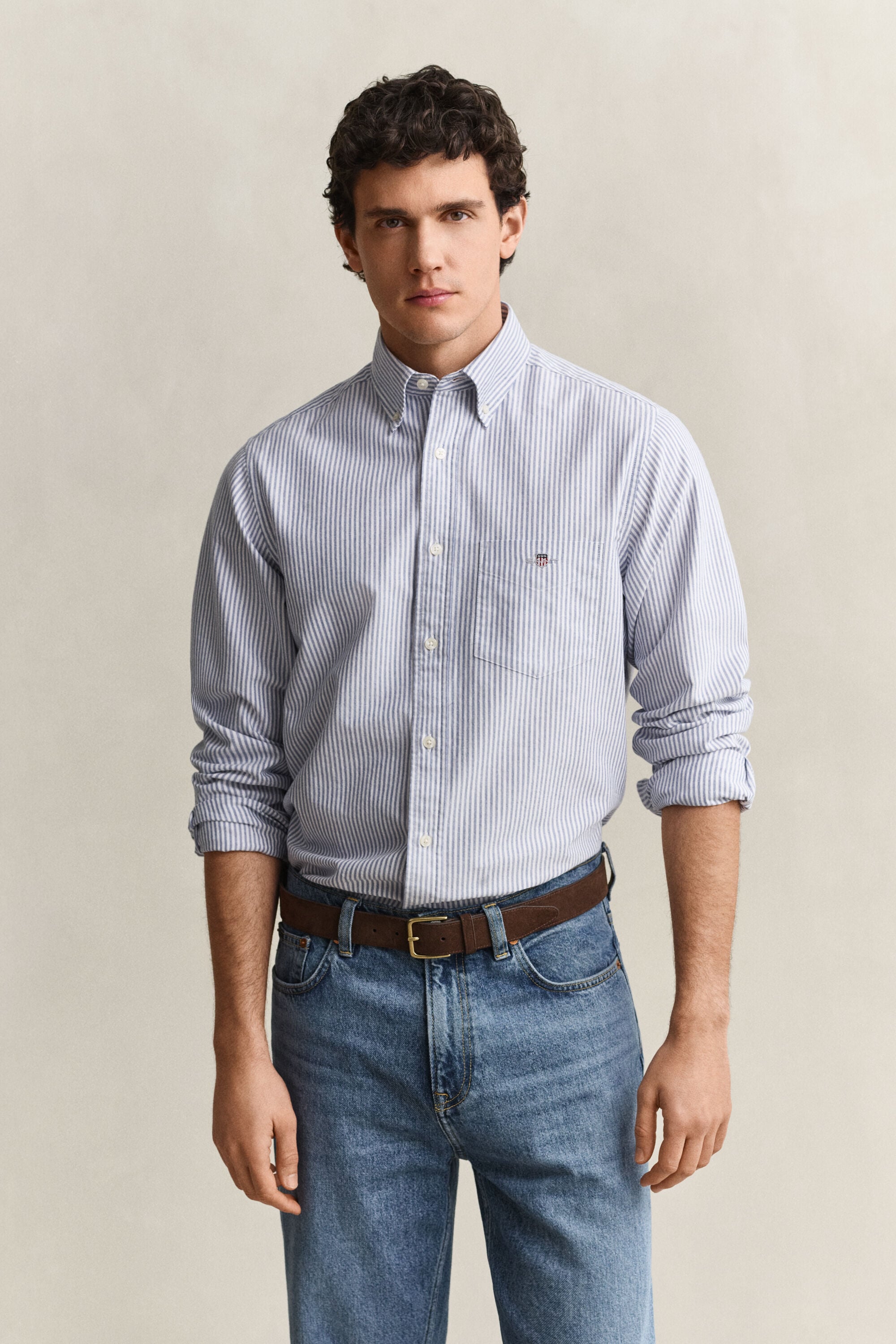 Classic Regular Oxford skjorte med striber