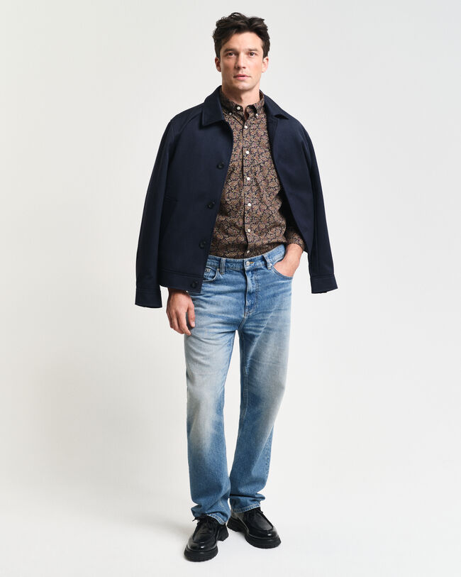 Regular fit trykt paisley skjorte