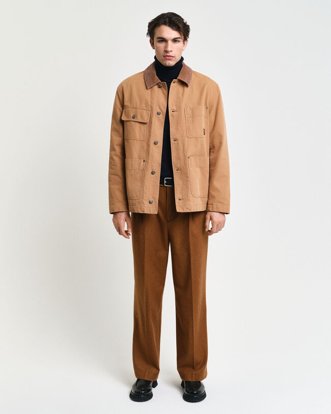 Relaxed fit jakkesæt-bukser af uld-flannel