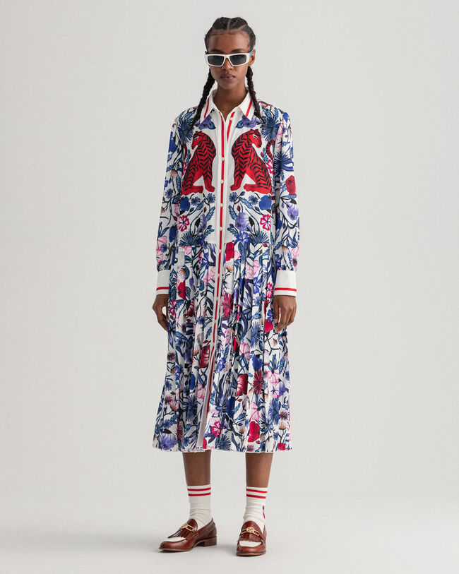 Tiger Flower plisseret kjole