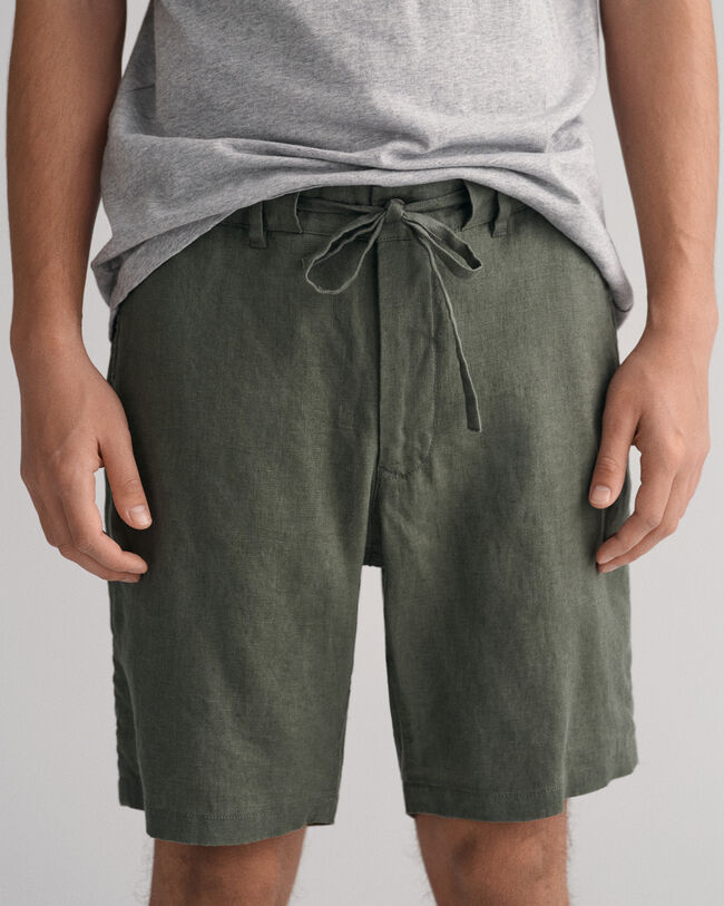Relaxed fit shorts af h&oslash;r med l&oslash;besnor