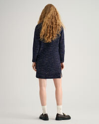 Flerfarvet kjole med rullekrave