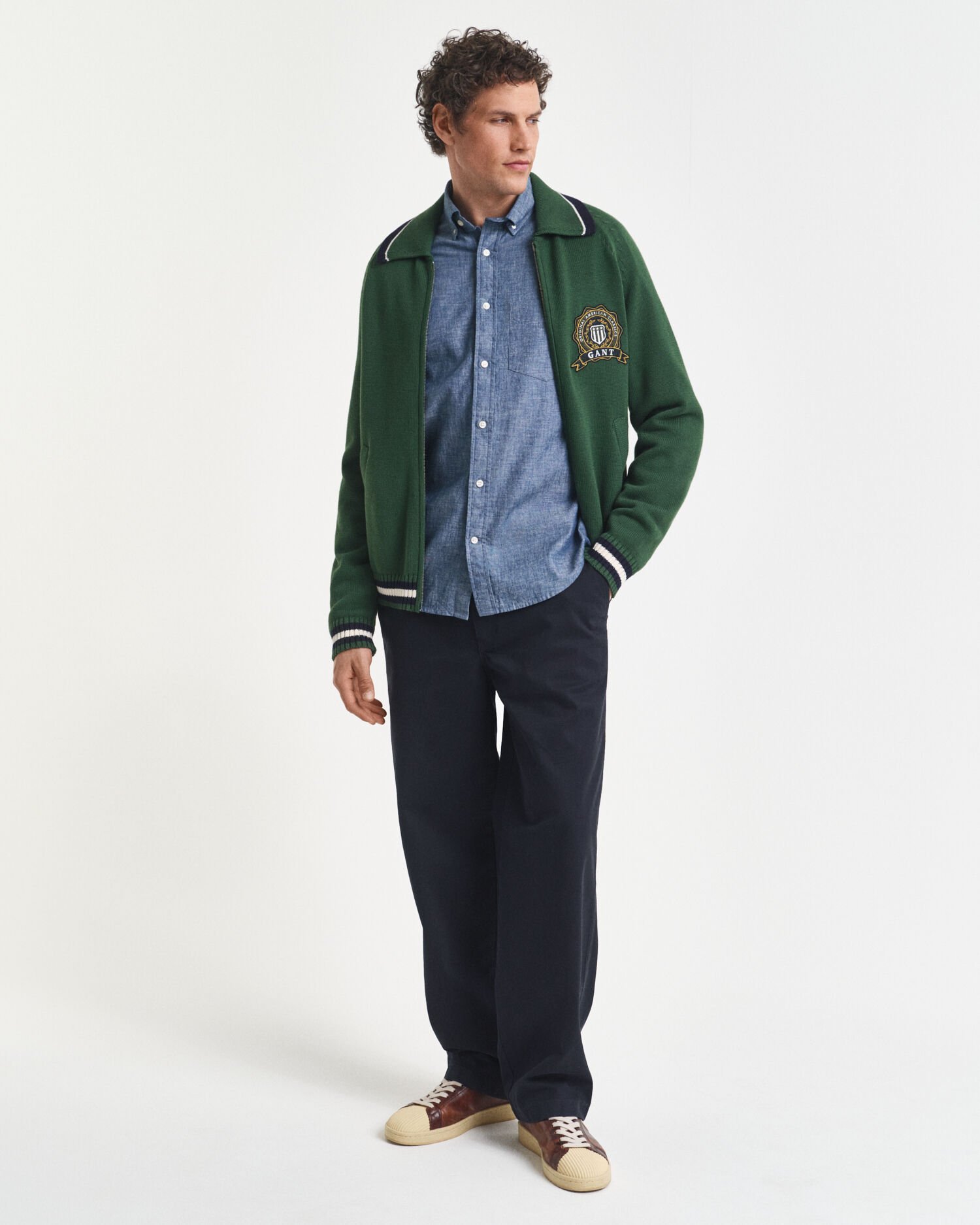 Regular fit indigo chambray skjorte