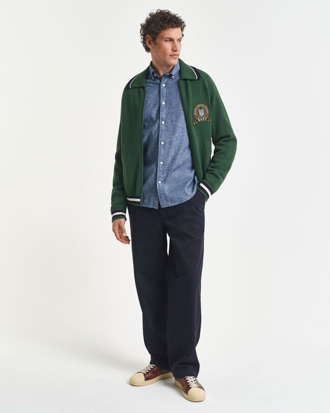 Regular fit indigo chambray skjorte