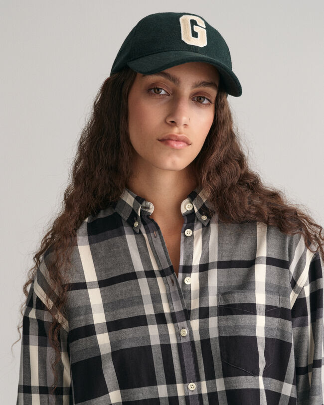 Relaxed fit ternet flannelskjorte