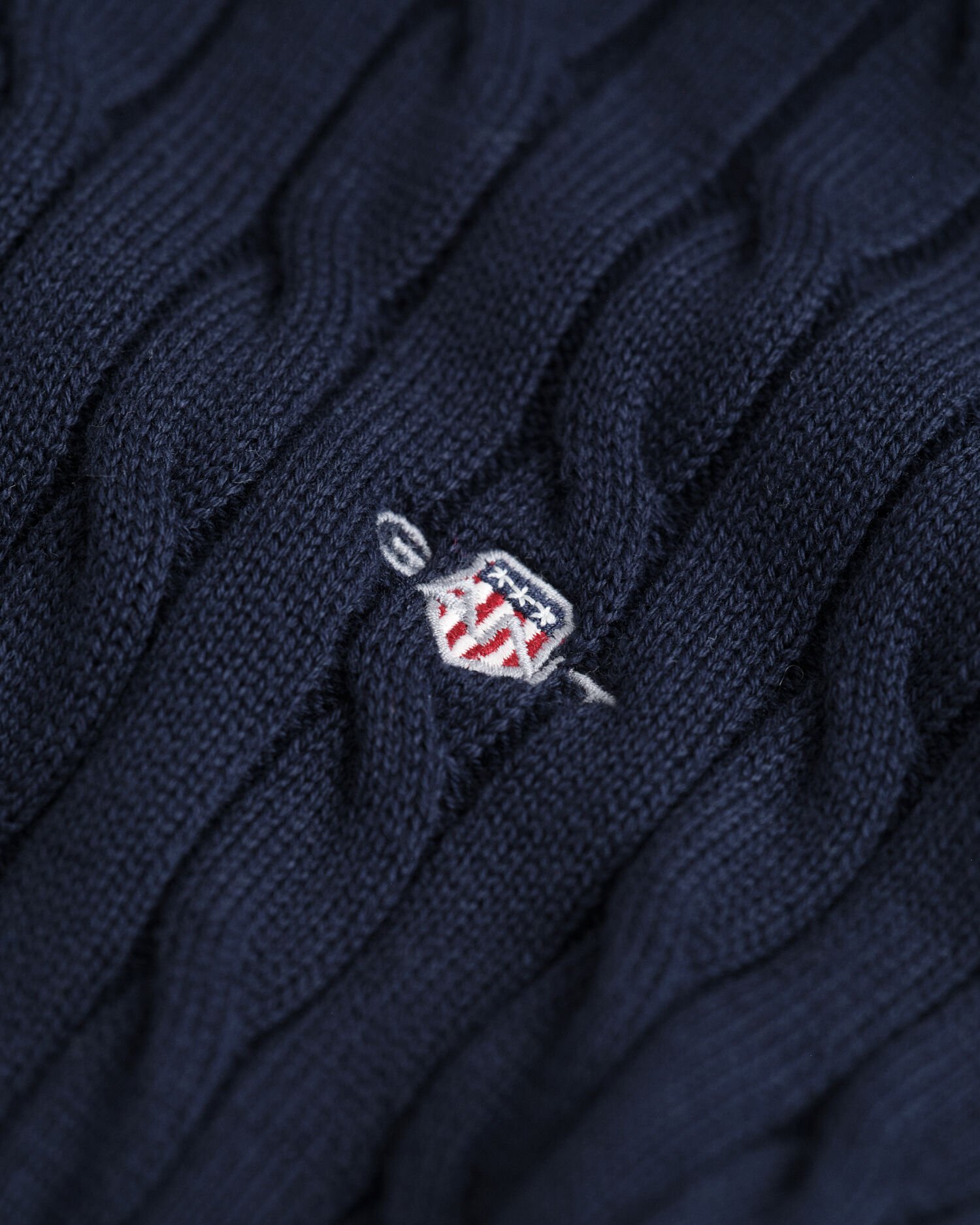 Teens Shield crewneck sweater af bomuld med kabelstrik