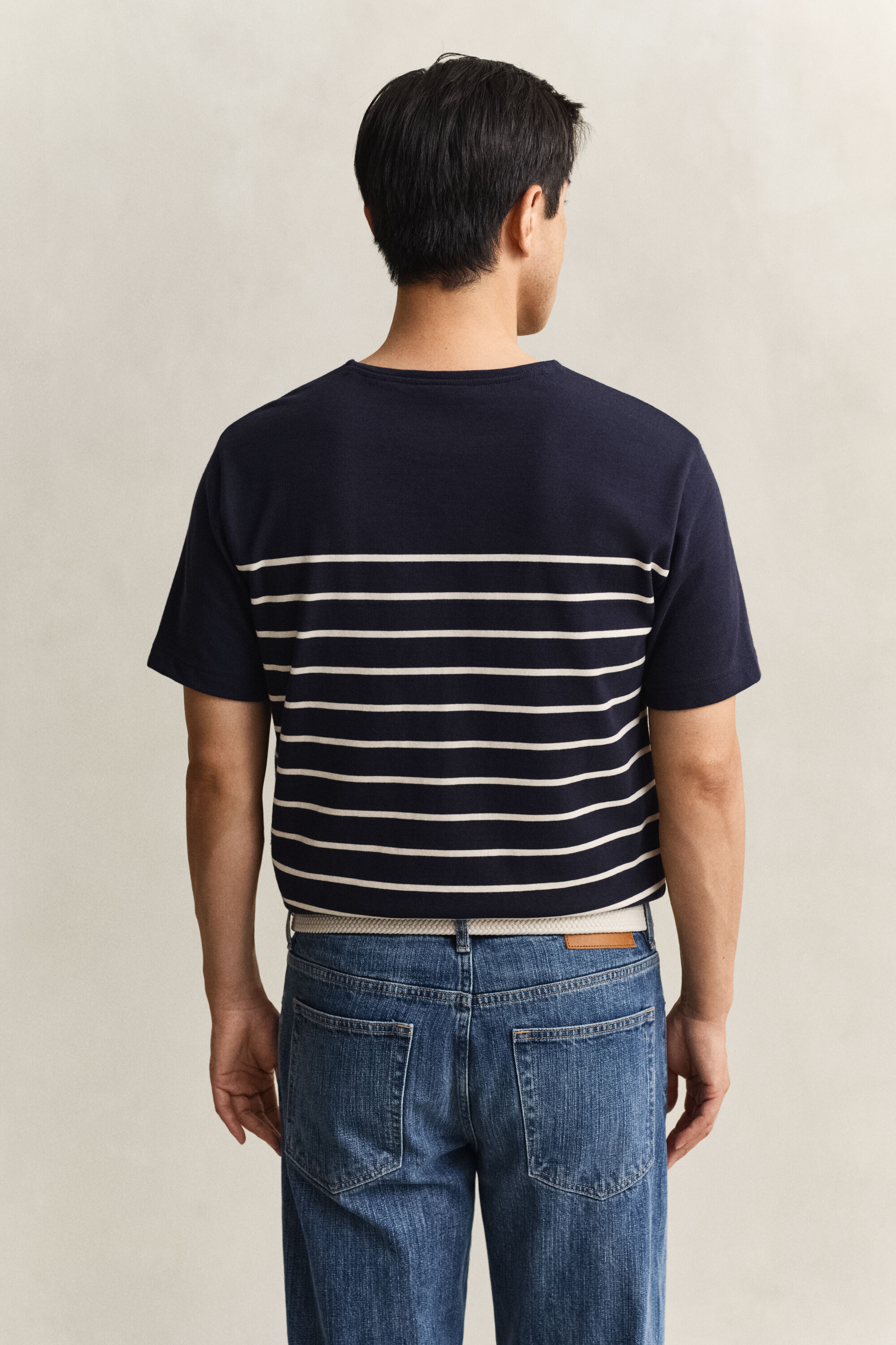 T-shirt med placeret stribe