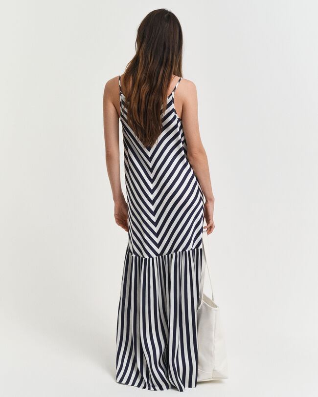 Chevron-stribet maxi kjole