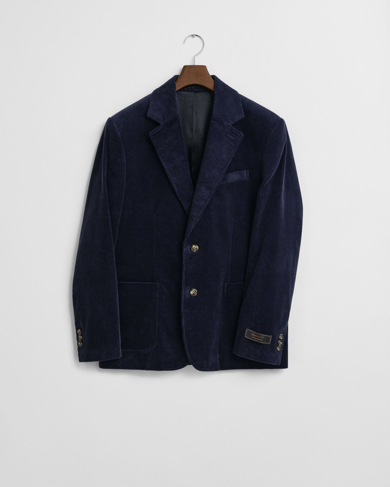 Regular fit blazer i jernbanefløjl