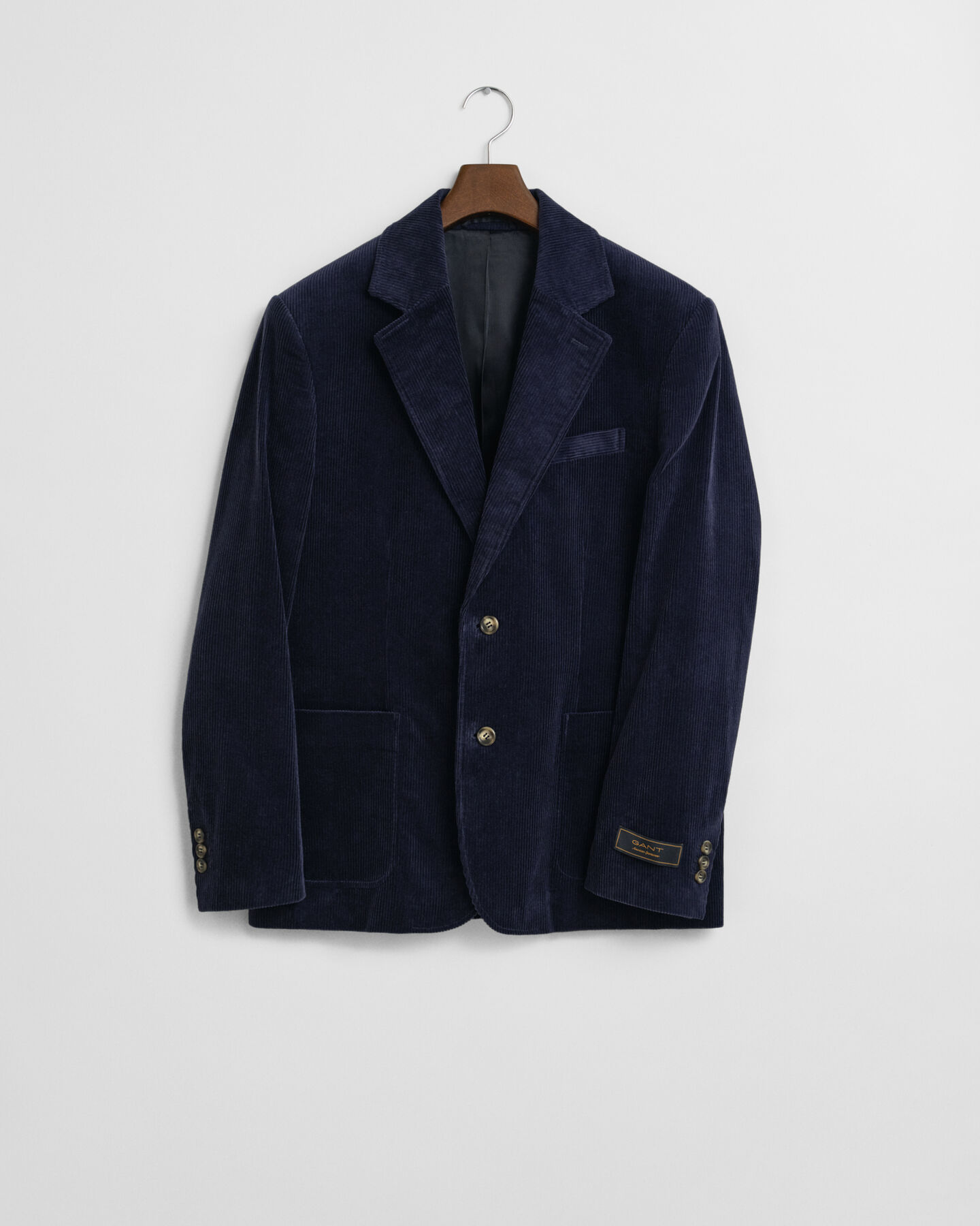 Regular fit blazer i jernbanefløjl