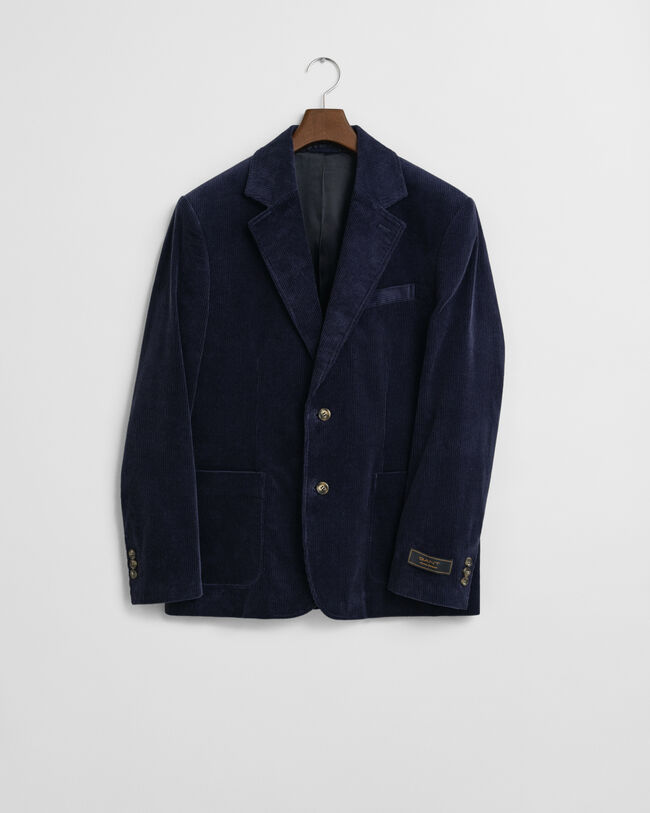 Regular fit blazer i jernbanefløjl