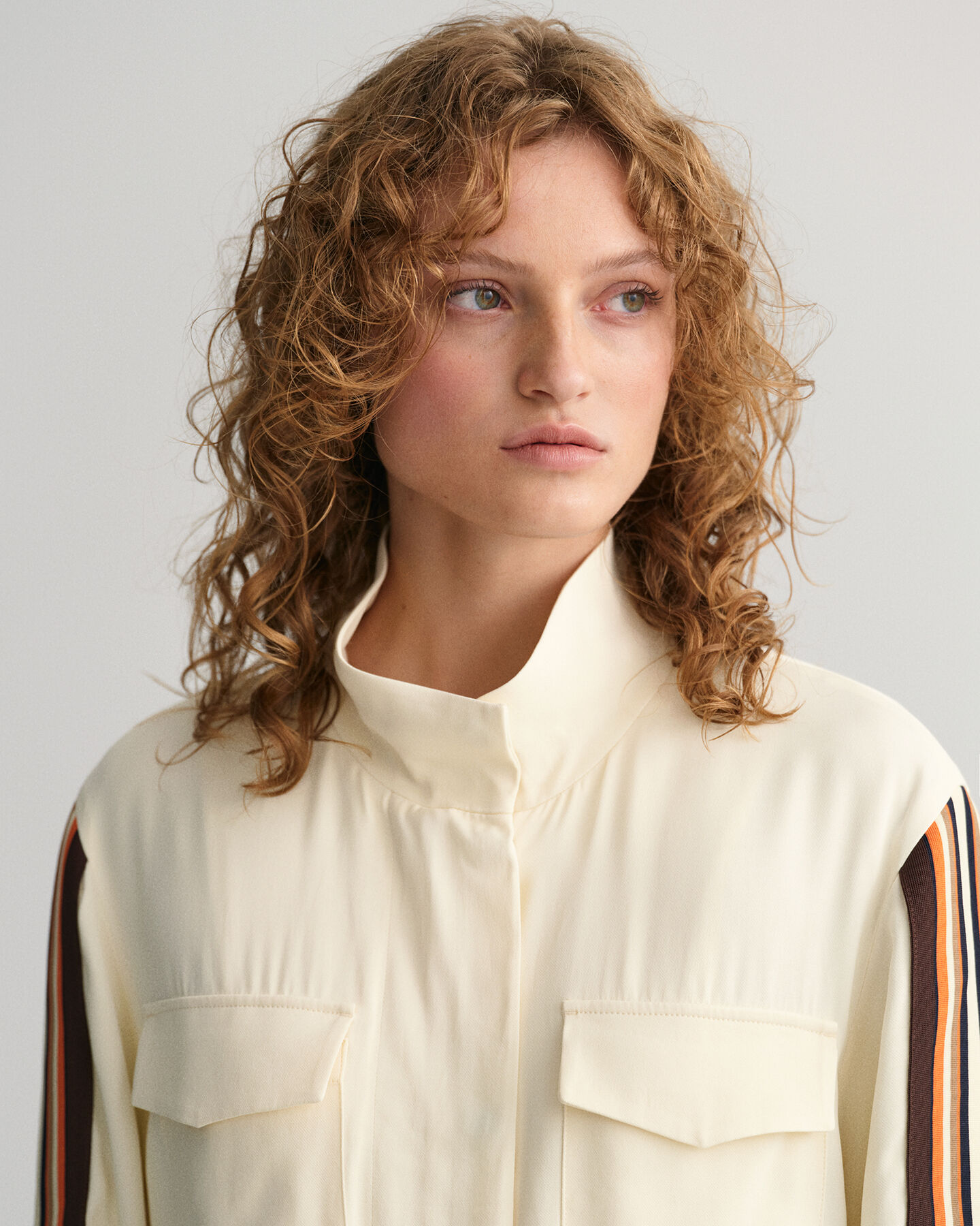 Relaxed fit stribet jakke