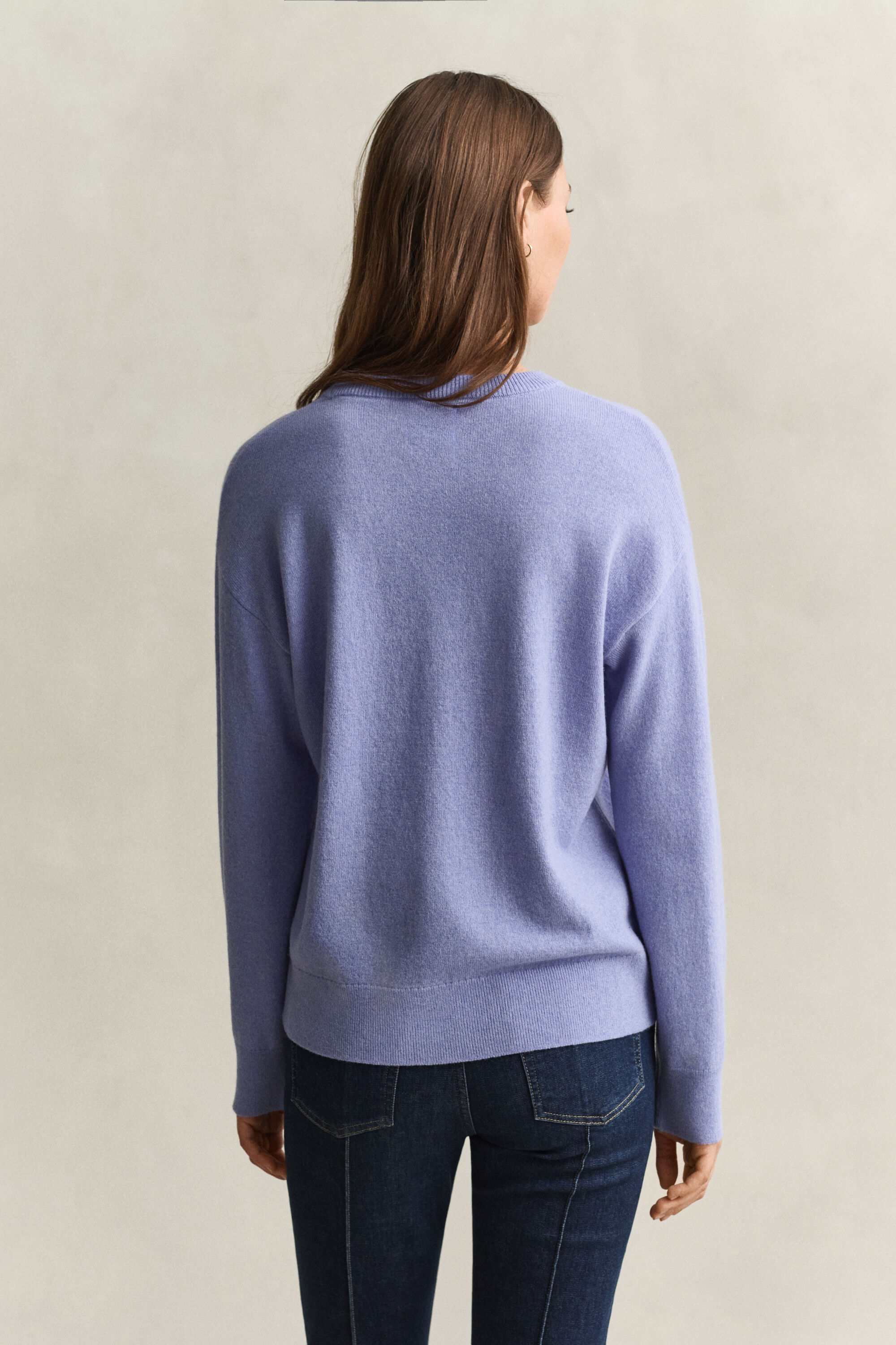 Crewneck sweater i ekstra fin lammeuld