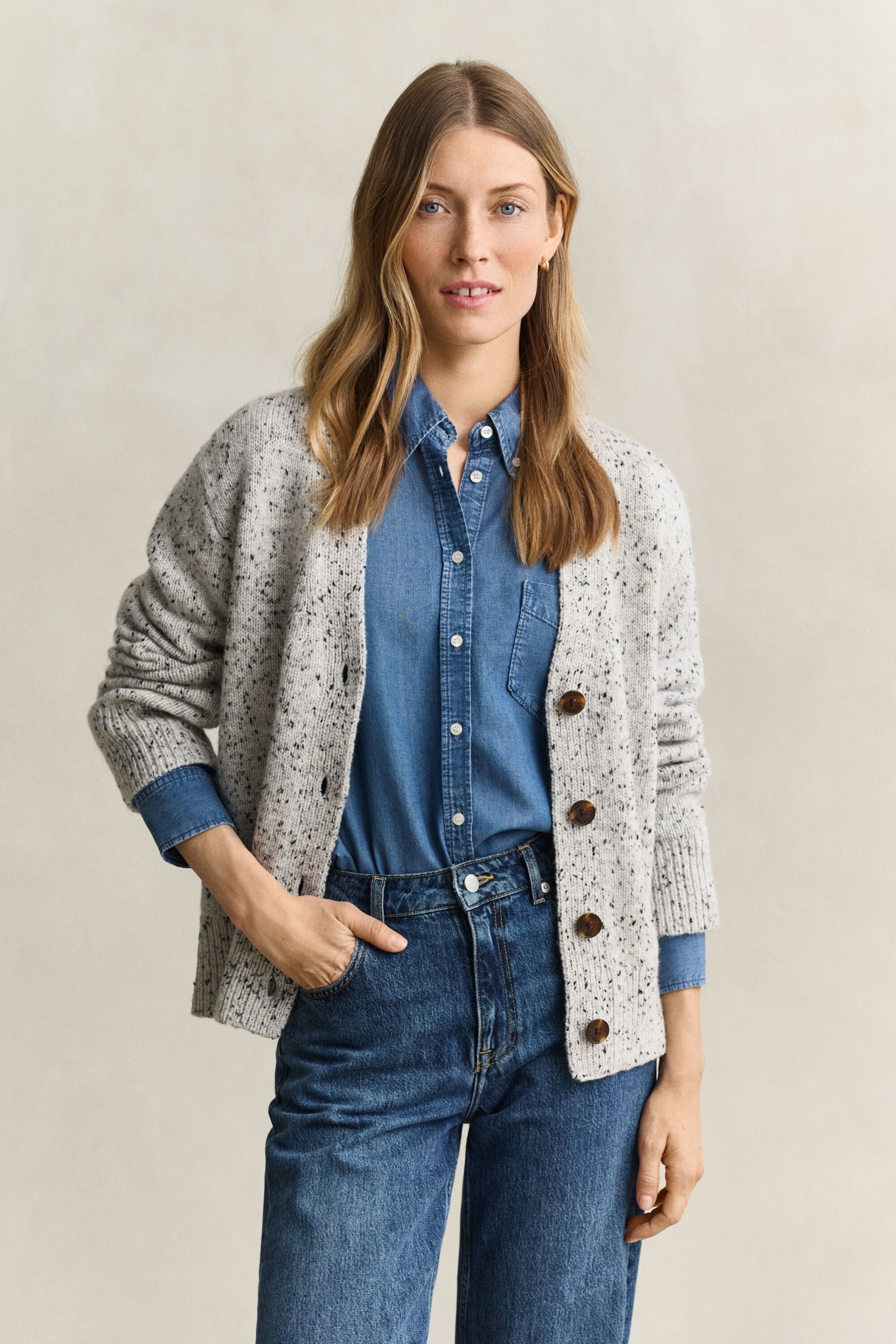 Nepps cardigan i uldblanding