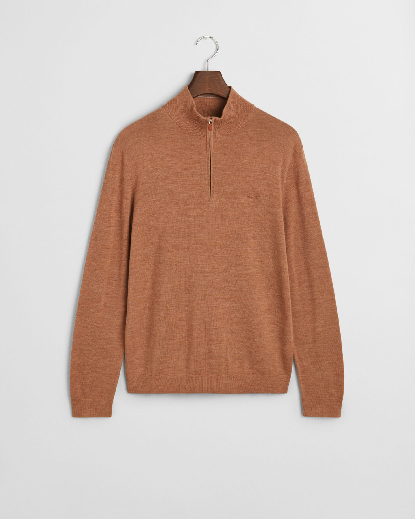 Sweater med halv lynlås i ekstra fin merinould