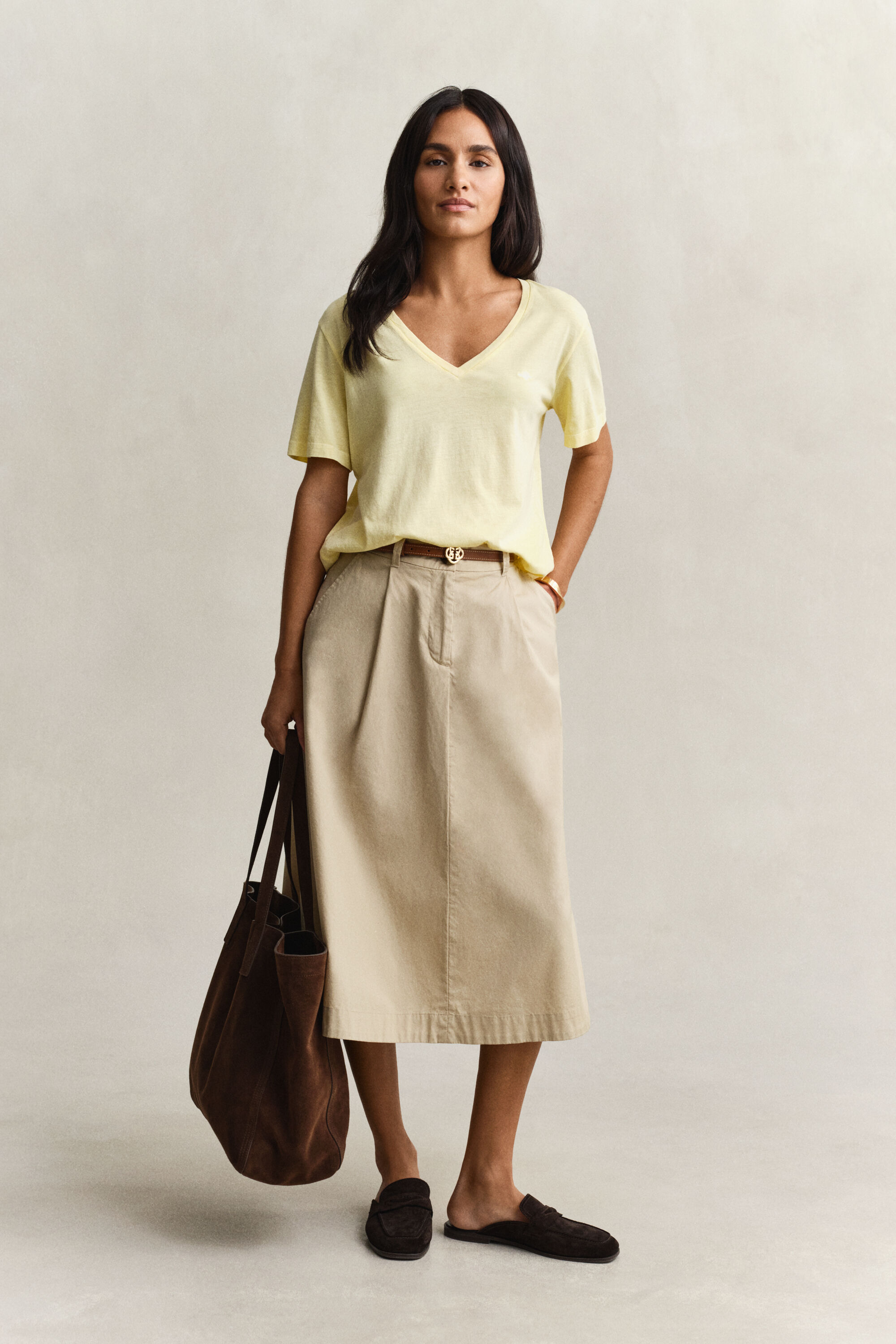 Vasket Shield T-shirt med V-hals