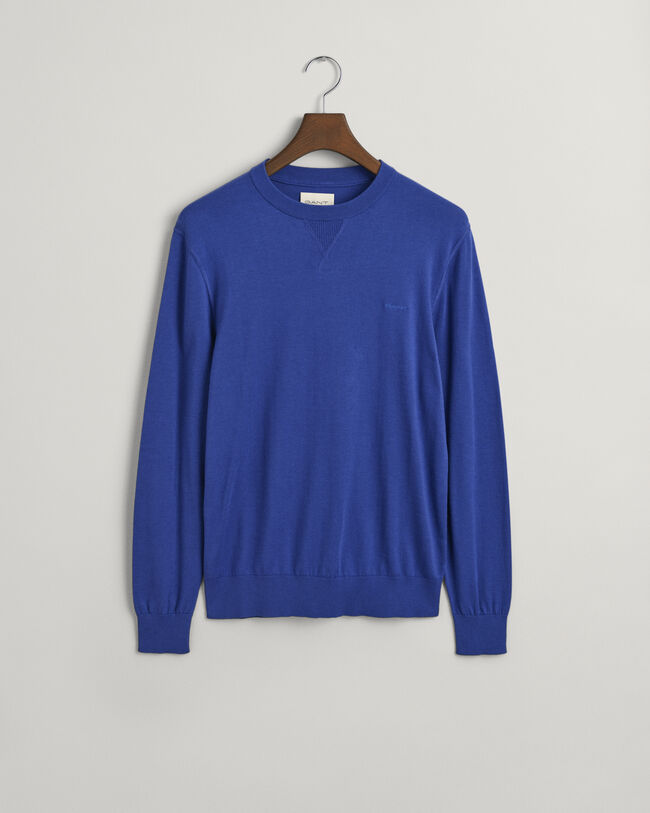 Crewneck sweater i fin bomuld