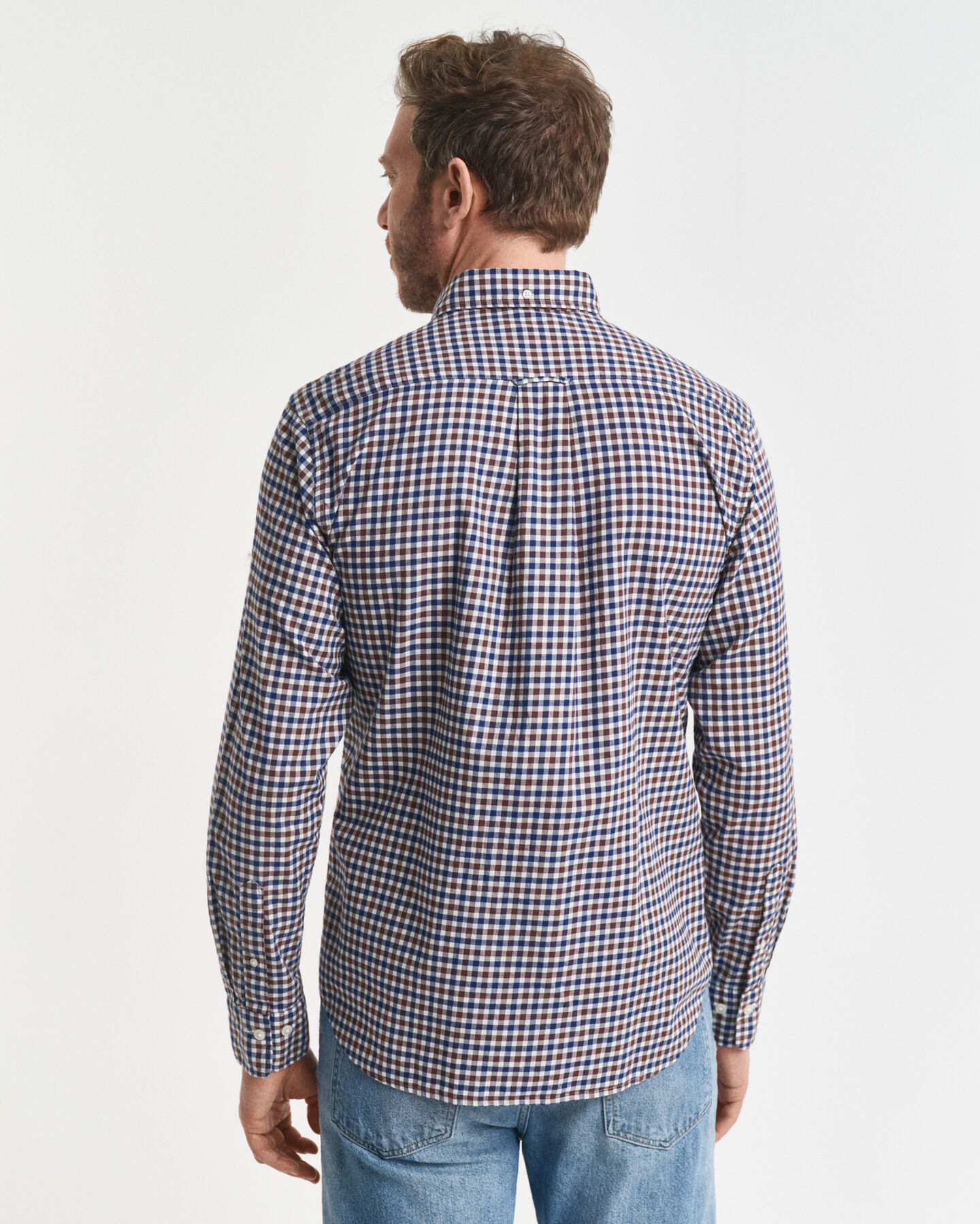 Regular fit gingham skjorte af twill