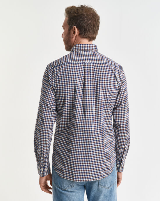 Regular fit gingham skjorte af twill