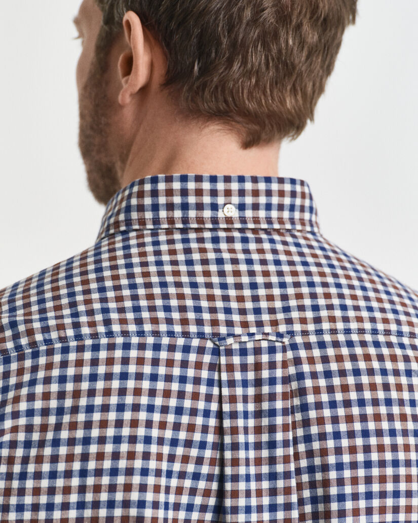 Regular fit gingham skjorte af twill