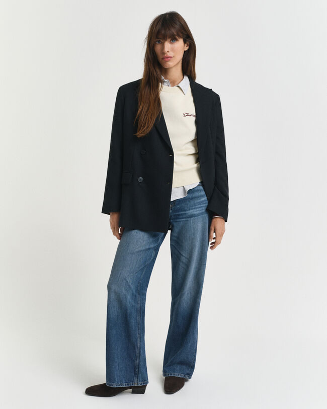 Crewneck sweater med farveblokke