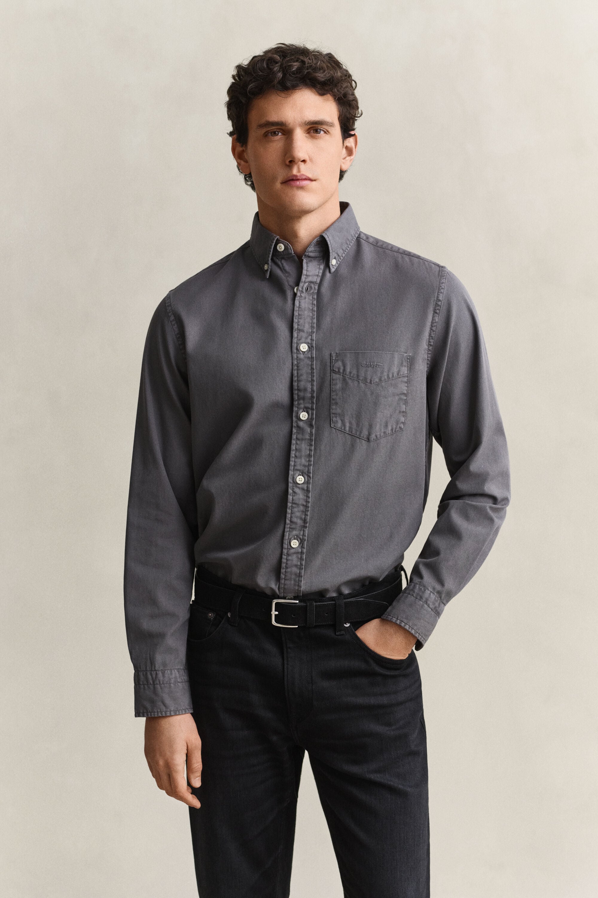 Regular fit skjorte af twill