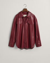 Overskjorte i kunstlæder