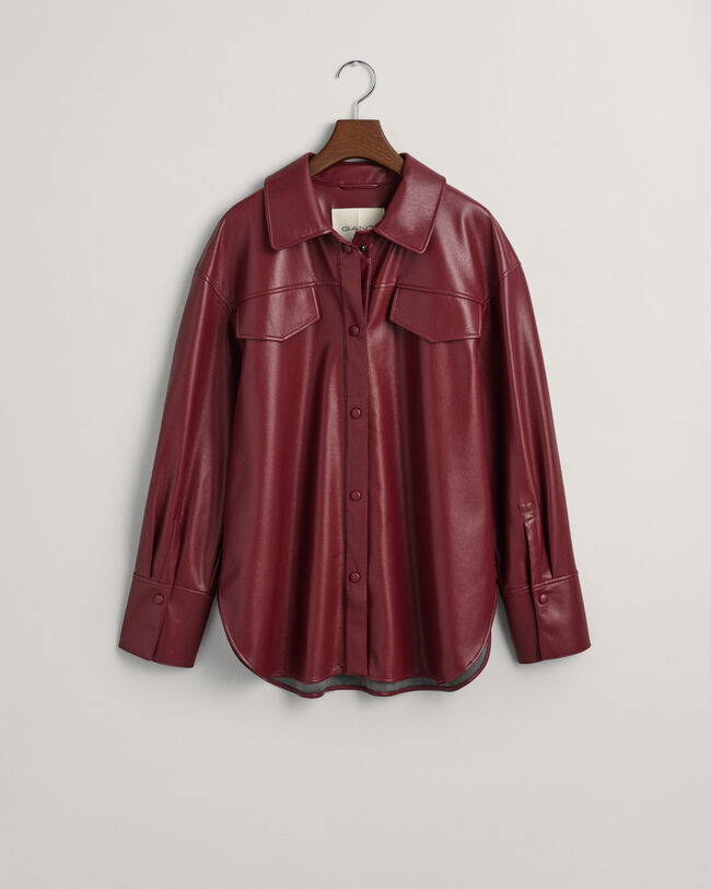 Overskjorte i kunstlæder