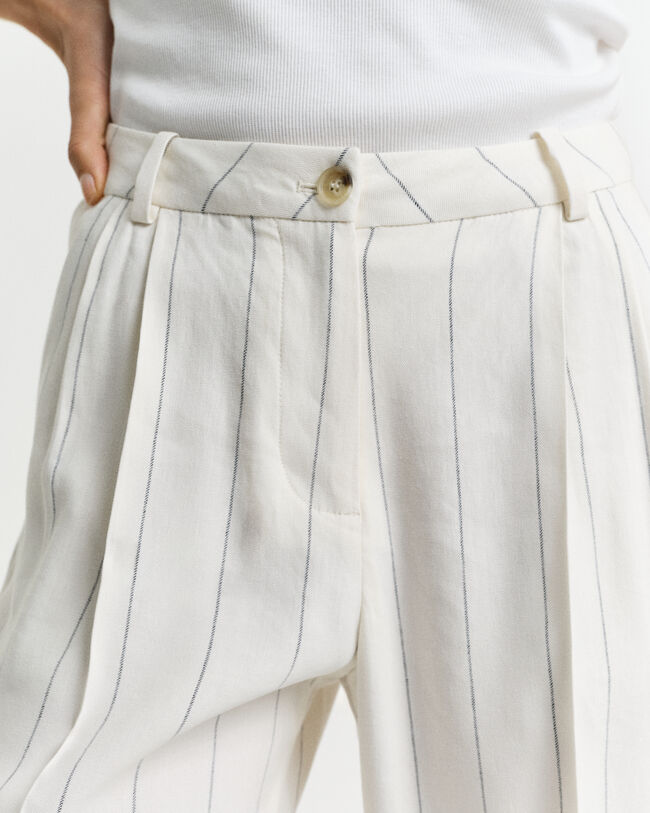 Nålestribede hørbukser