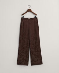 Bukser med brede ben og blonde-jacquard