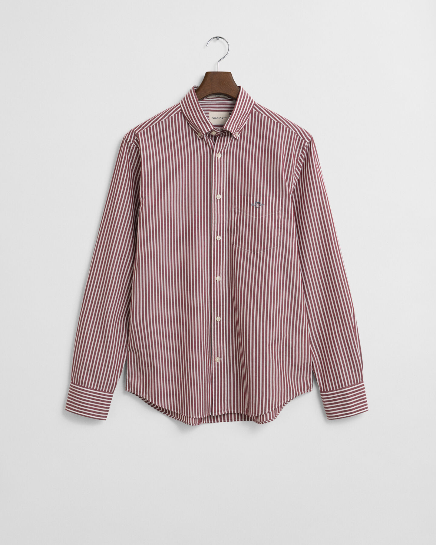 Regular fit klassisk stribet poplin-skjorte