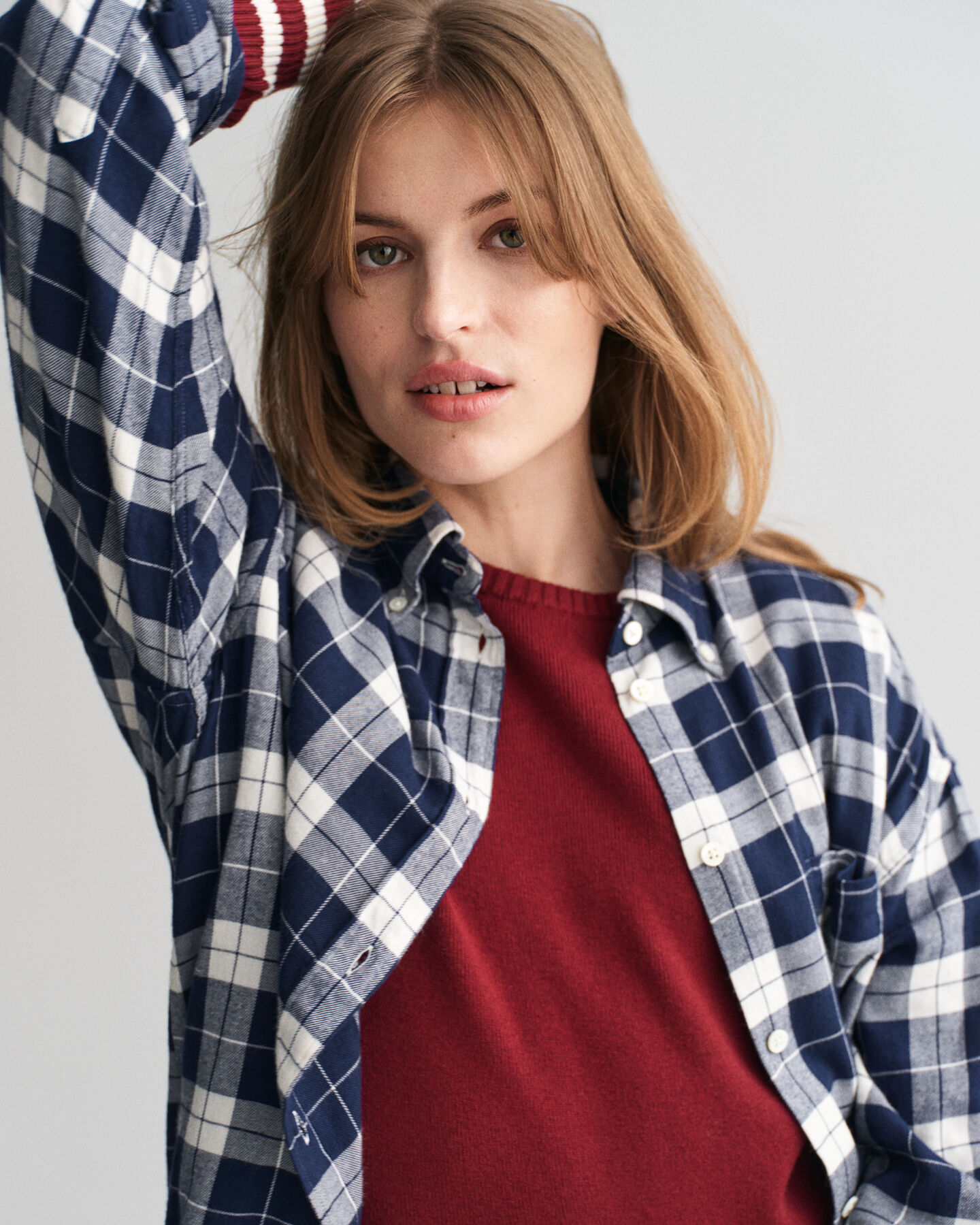 Oversized ternet flannelskjorte