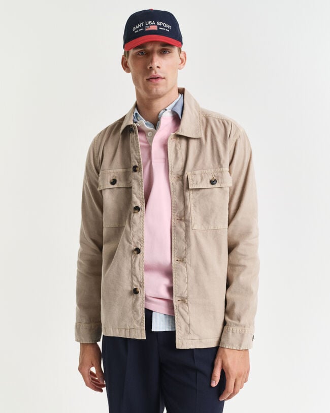 Regular fit overskjorte af bomuld og hør