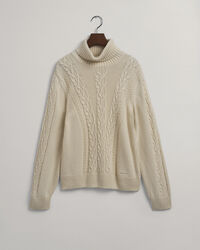 Teen Girls polosweater med tykt kabelstrik