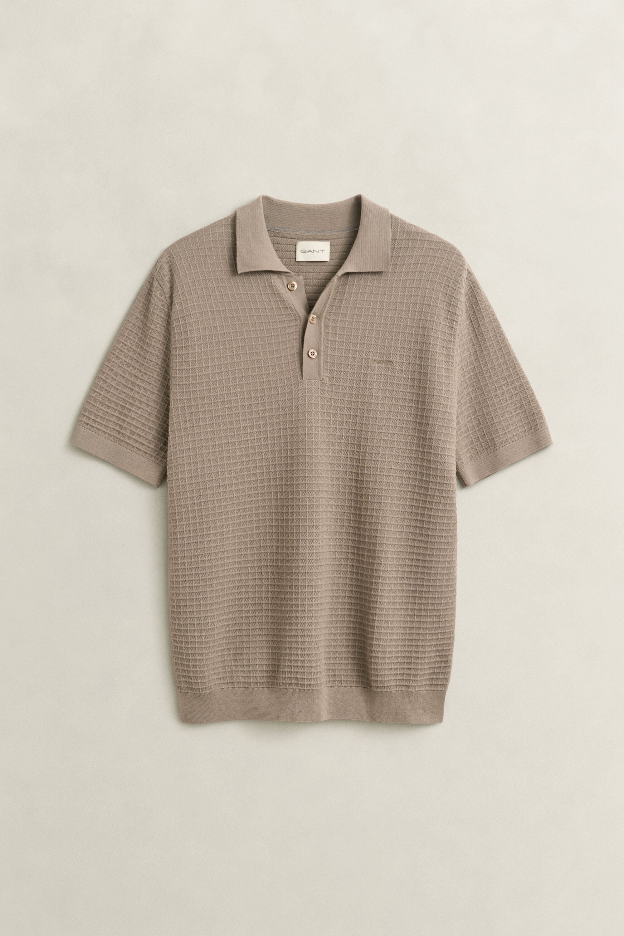 Tekstureret polosweater