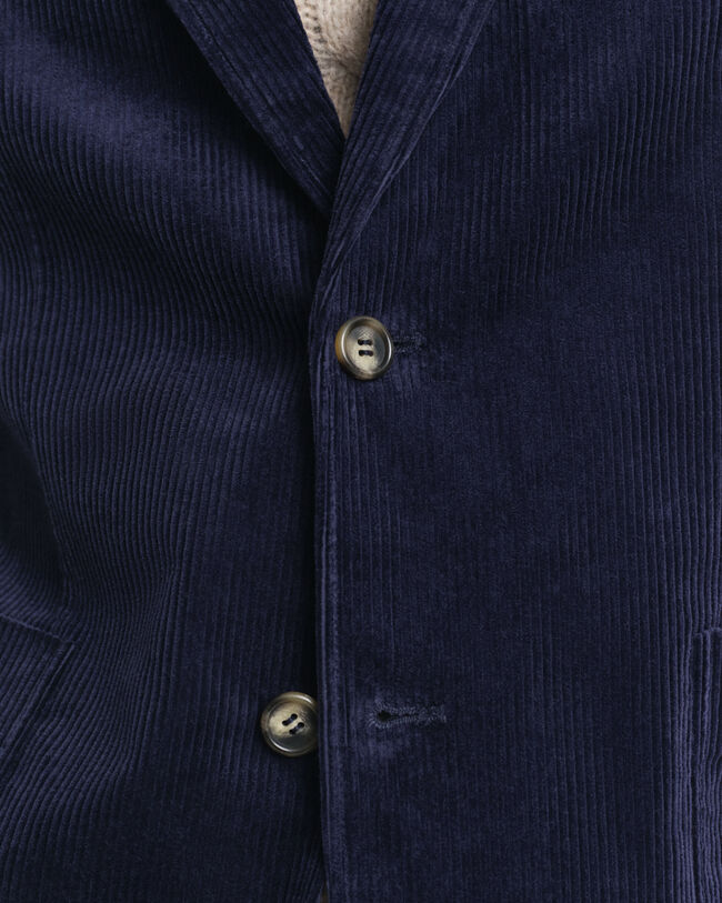 Regular fit blazer i jernbanefløjl