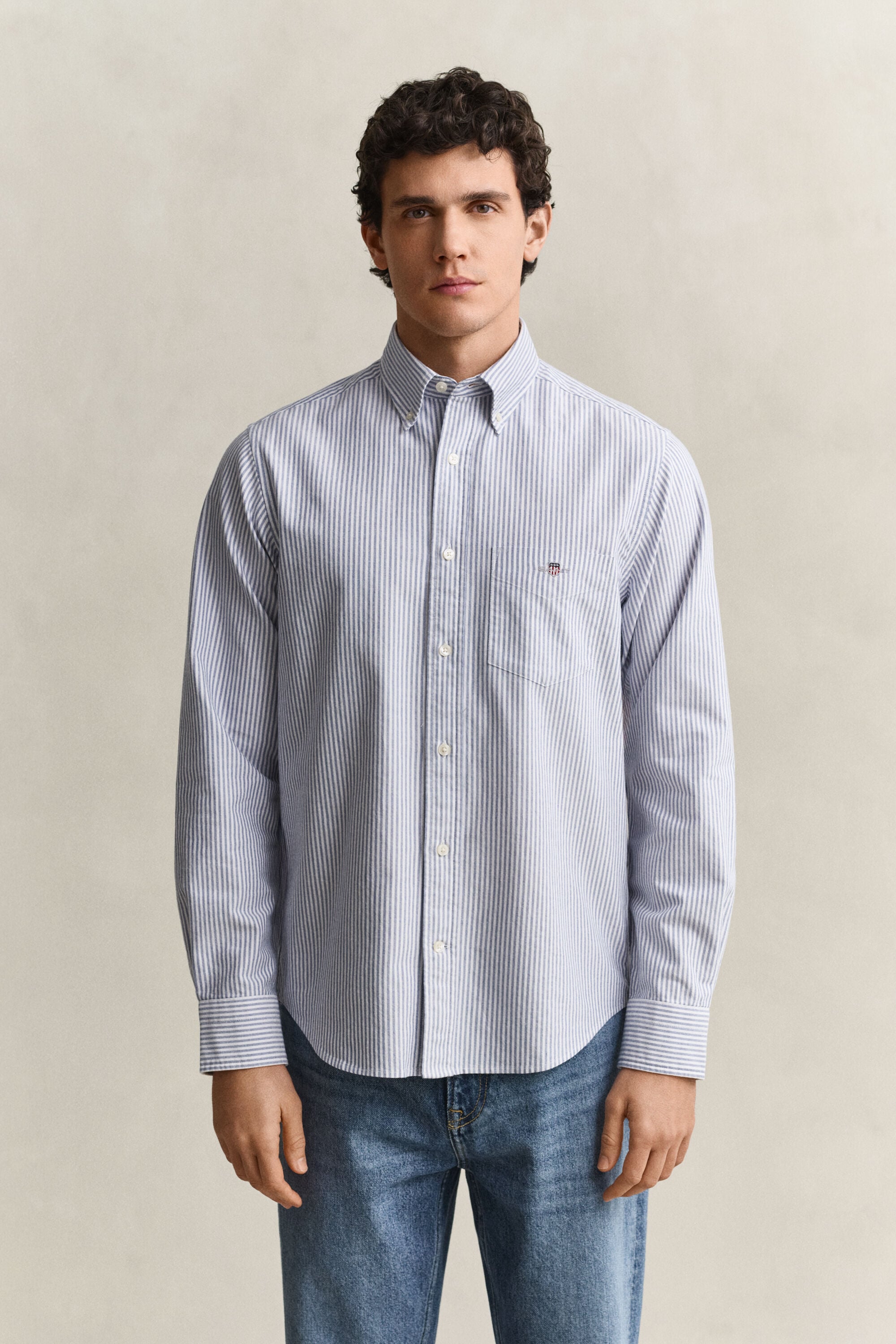 Classic Regular Oxford skjorte med striber